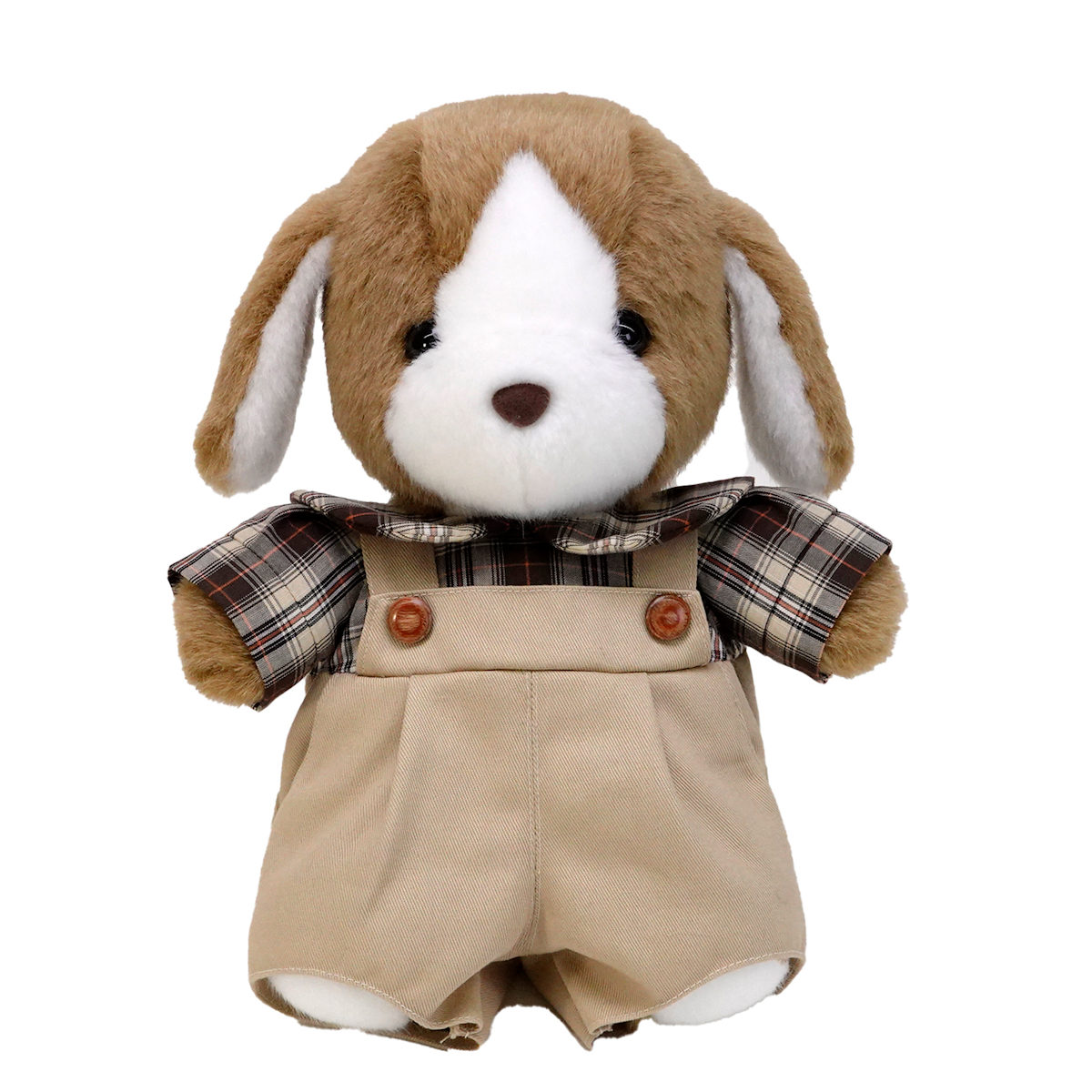 ぬいぐるみ サンディ ブラウンチェックシャツ Mサイズ （ ヌイグルミ 犬 動物 雑貨 インテリア アニマル グッズ ベビー 赤ちゃん プレゼント かわいい 日本製 ）