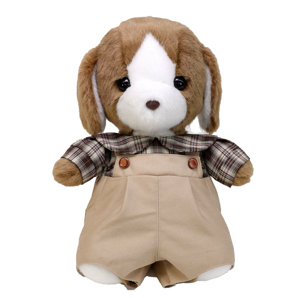 ぬいぐるみ サンディ ブラウンチェックシャツ Lサイズ （ ヌイグルミ 犬 動物 雑貨 インテリア アニマル グッズ ベビー 赤ちゃん プレゼント かわいい 日本製 ）