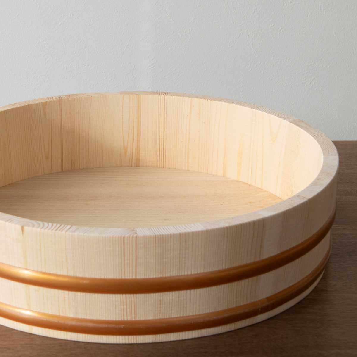 木製寿司桶 デジタルコントロール付き 古家木工 寿司桶 すし桶（糸底タイプ）日本製 13号 39cm 7合 木の皿