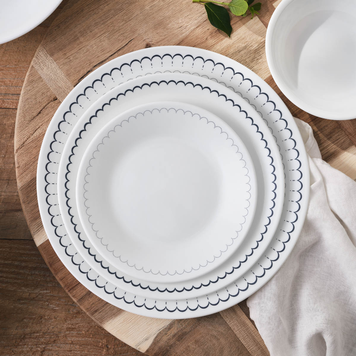 ランチプレート 21.5cm CORELLE コレールカスピアンレース ランチ皿 小 5枚セット （ 強化ガラス 電子レンジ対応 食洗機対応 オーブン対応 仕切り皿 ）の画像