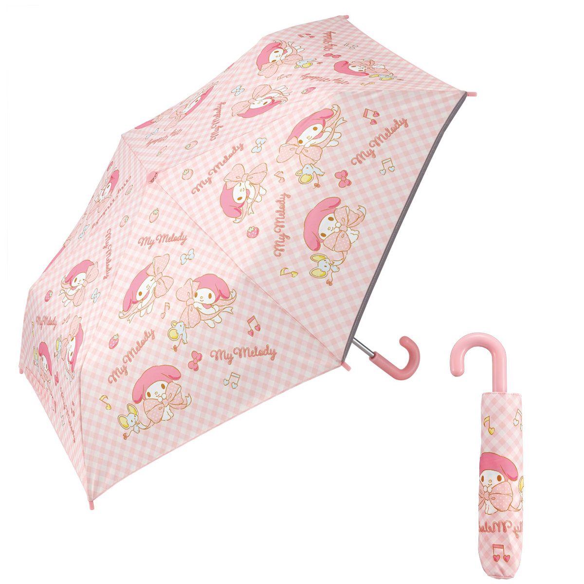 雨傘 折りたたみ傘 55cm 手開き マイメロディ ビックリボン （ サンリオ マイメロ 折り畳み 携帯 コンパクト 子ども 小学生 キッズ ジュニア 幼児 雨具 ）