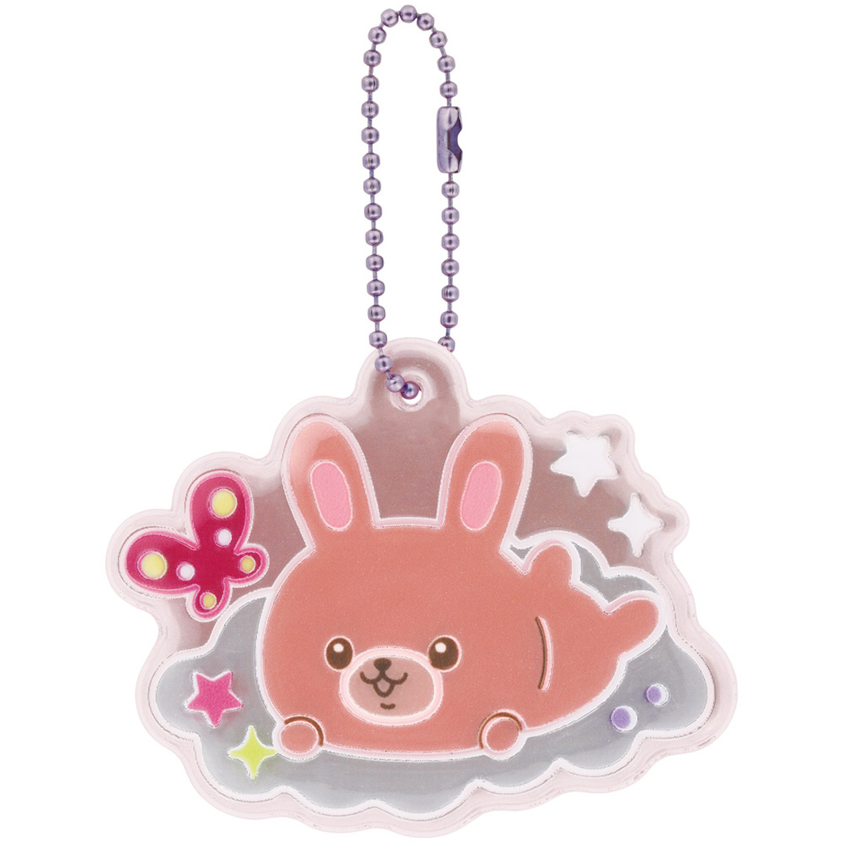 キーホルダー リフレクター ラビットガーデン 反射板 （ ストラップ チャーム うさぎ 動物 アニマル ウサギ 目印 しるし 反射 光る 雨 夜 安全 ）