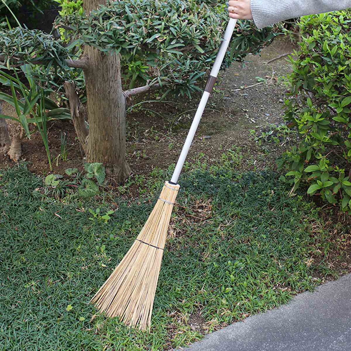 ほうき 3段伸縮 ホーキ 庭園 庭園ほうき （ 箒 屋外 庭箒 伸縮 庭掃除 落ち葉 小石 外苑ほうき 庭手入れ ）