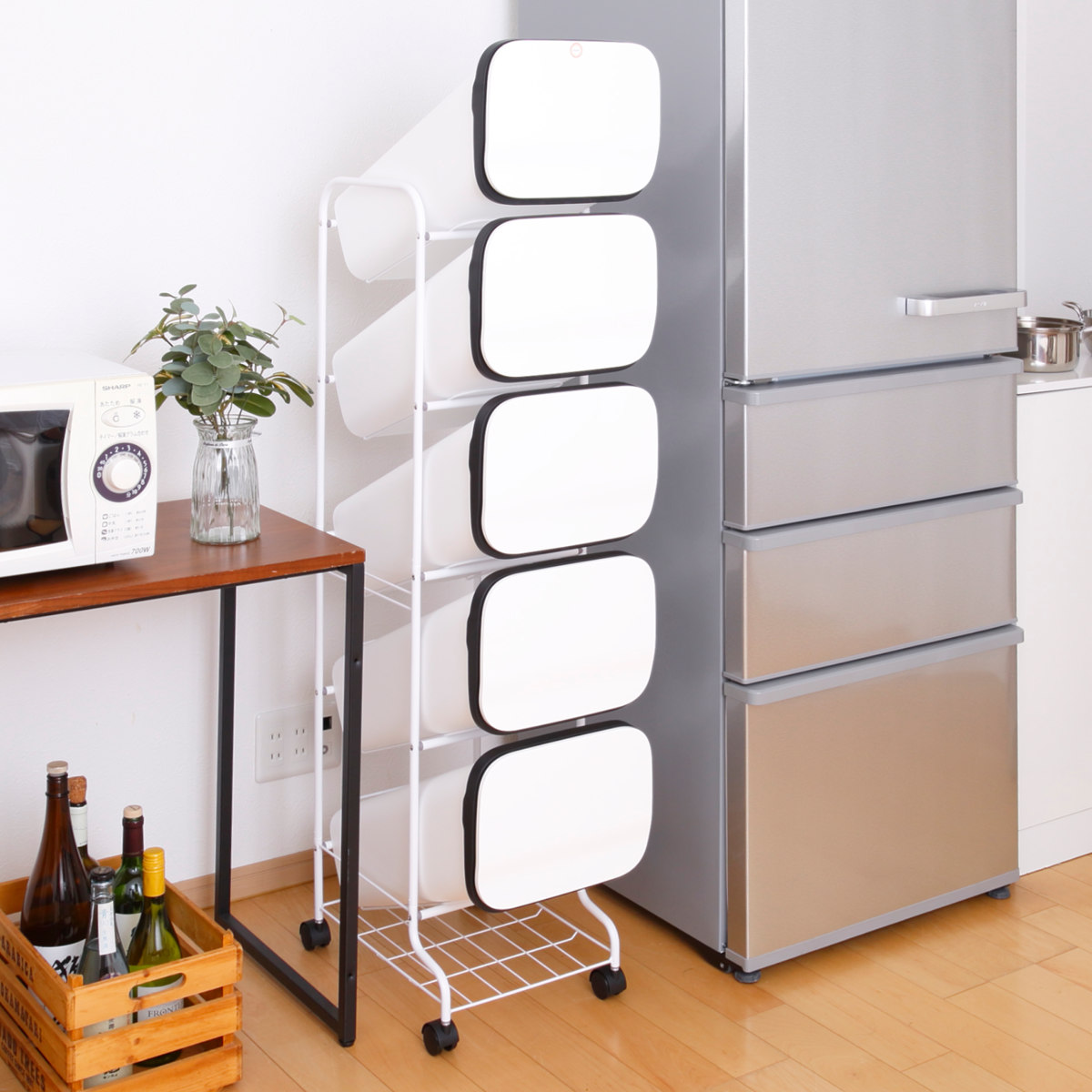 RISU（リス） ゴミ箱 5段 Nスムース スタンドダストボックス （ ごみ箱