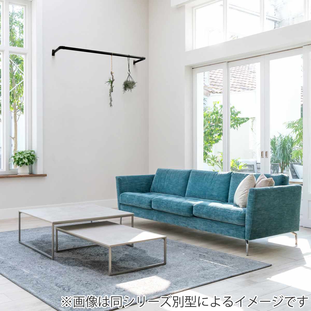 室内物干し DRY・WAVE 天井付U型ハンギングパイプ 物干し 約 90×136cm （ 天井付け物干し U型 ハンギングパイプ ドライ・ウェーブ 日本製 ）の画像