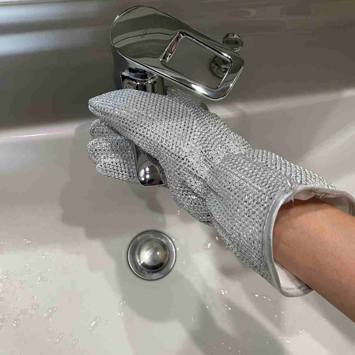 クロス 掃除用 かきとる メッシュグローブ 1双 （ 台所掃除 窓掃除 コゲ落とし コンロ 掃除 キッチン 掃除用グローブ 手袋 ）