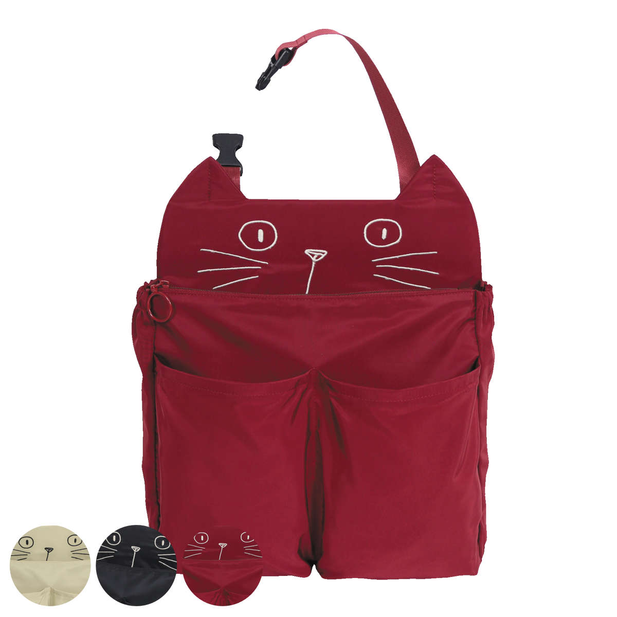 シートポケット ネコミミ マルチポケット カー用品 車内収納 （ バックポケット 後部座席 ポケット 小物入れ 猫 ねこ ネコ ）