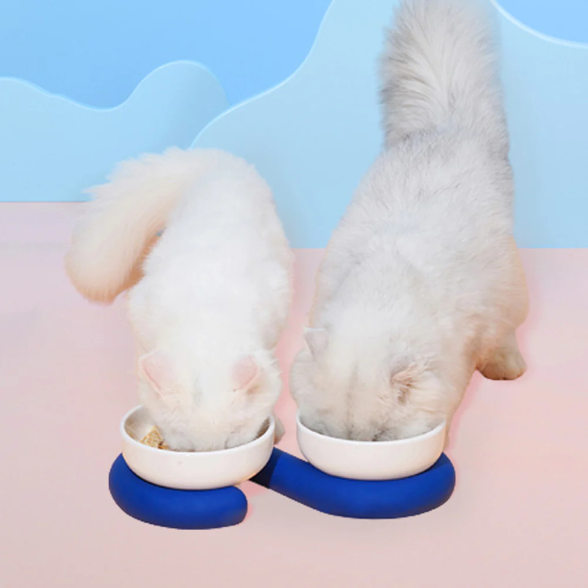 フードボウル Double Bowl Base ZEZE 高さがある （ ペットボウル ダブル 猫 ペット用 餌皿 エサ皿 食べやすい ）