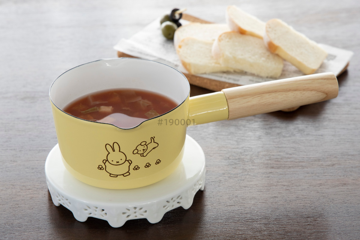 富士ホーロー ミルクパン 12cm ガス火専用 MIFFY PASTEL Honey Ware