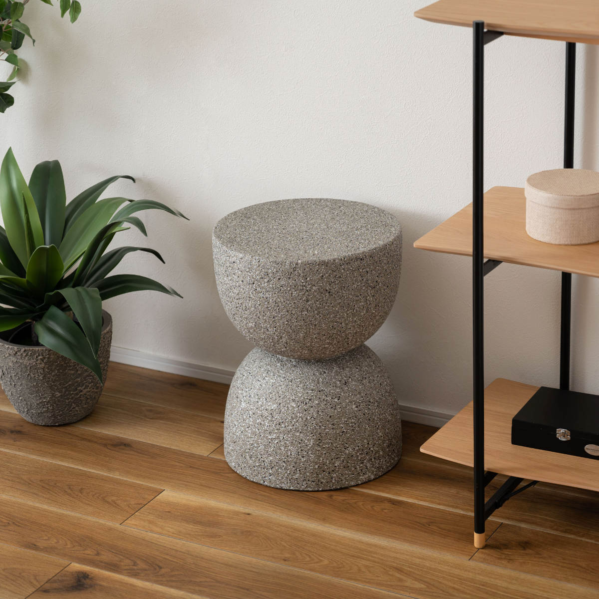 東谷 サイドテーブル 高さ46cm テラゾー柄 （ ナイトテーブル ミニ