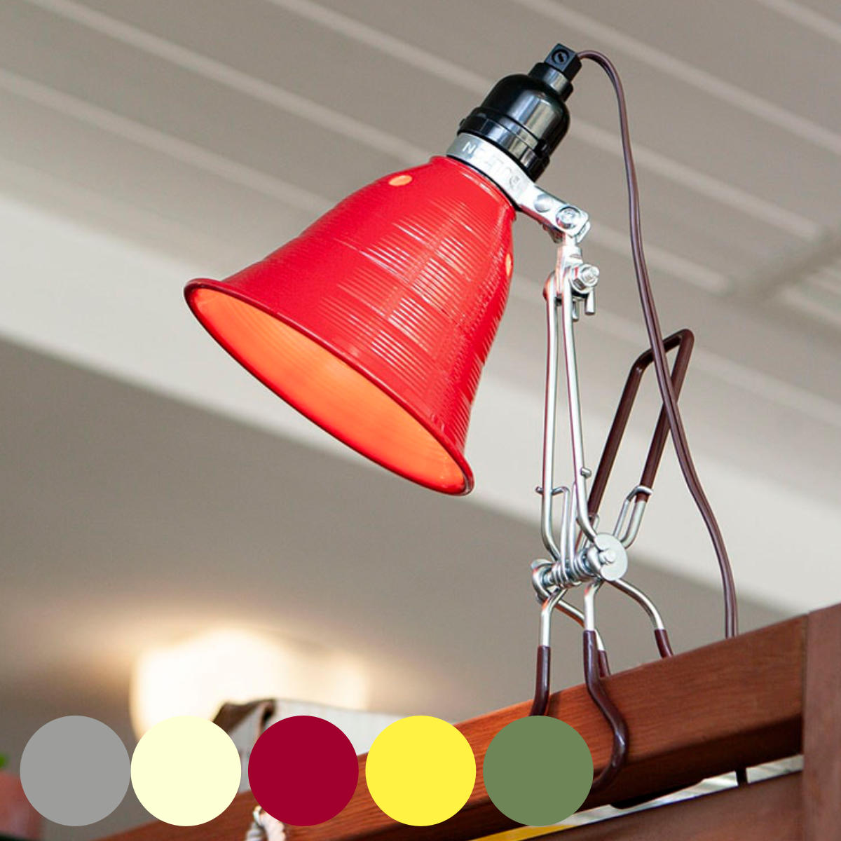 �_���g�� �N���b�v���C�g S ALUMINUM CLIP LAMP LED���C�g�Ή� �i �R���Z���g �f�X�N���C�g E26 �X�C�b�`�t�� �A���~ �X�`�[�� �p�x���� �Ɩ���� DULTON �j