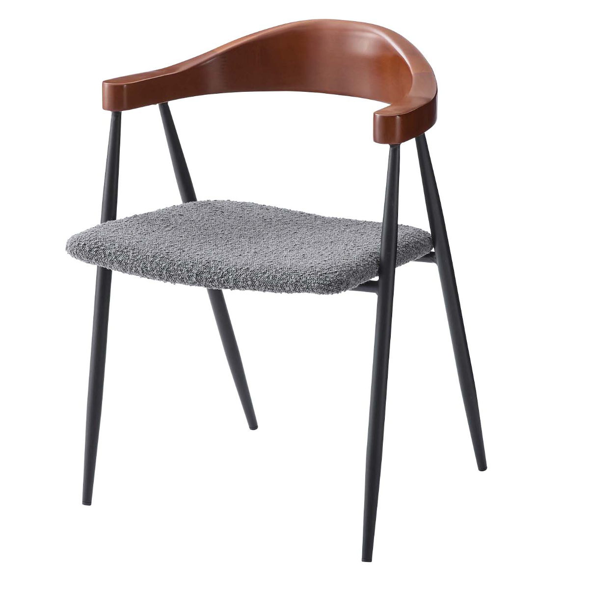 木製ダイニングチェア ダークブラウン グレー座面　4/4 東谷 ダイニングチェア 座面高44cm スチール脚 （ チェア 椅子