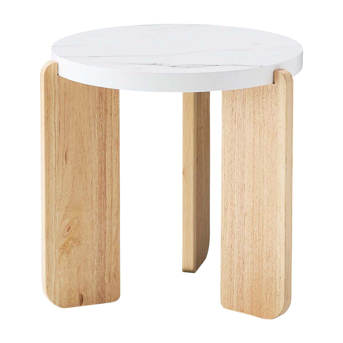 サイドテーブル 円型 高さ50cm ラウンドテーブルS （ 大理石調 木目調