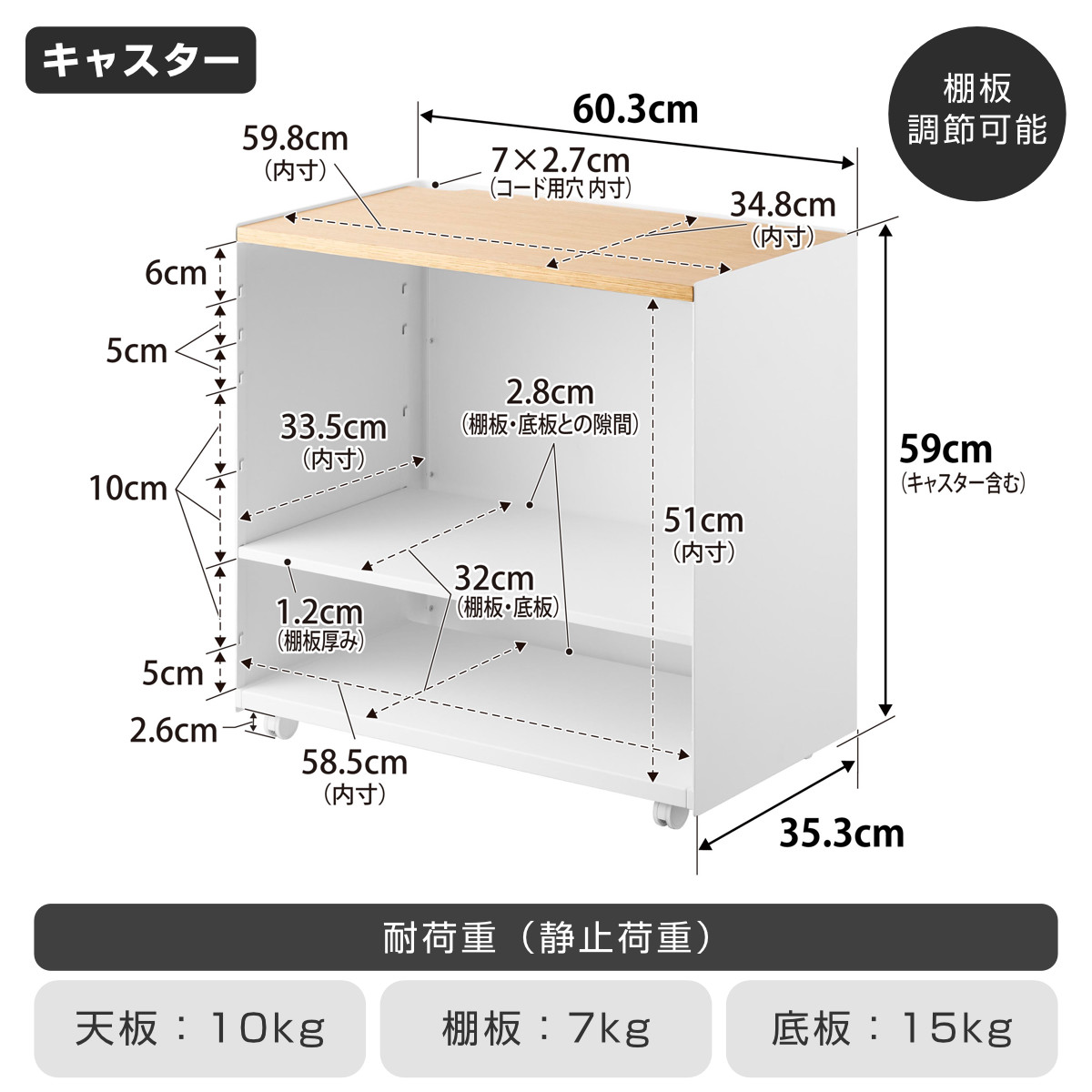 山崎実業 tower 隠せるテレワークワゴン ...の詳細画像3