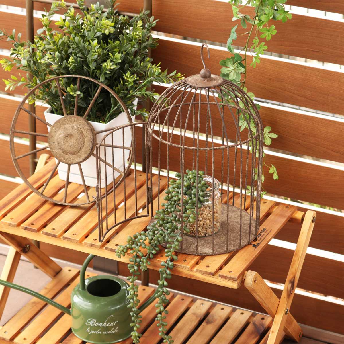 鳥かご ヴィンティー バードケージ ハンギングポット （ プランター