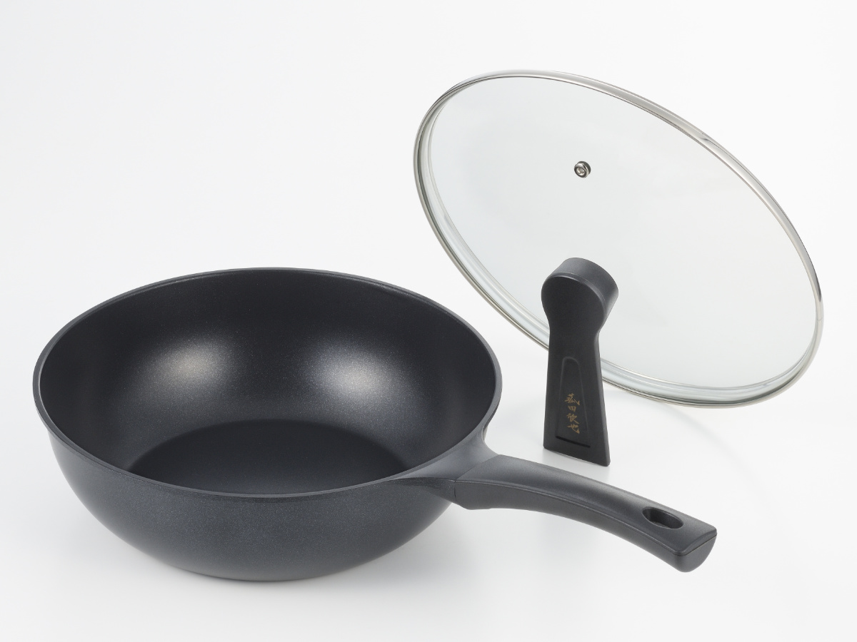 ヨシカワ フライパン 28cm 深型 IH対応 ガラス蓋付き 菰田欣也監修