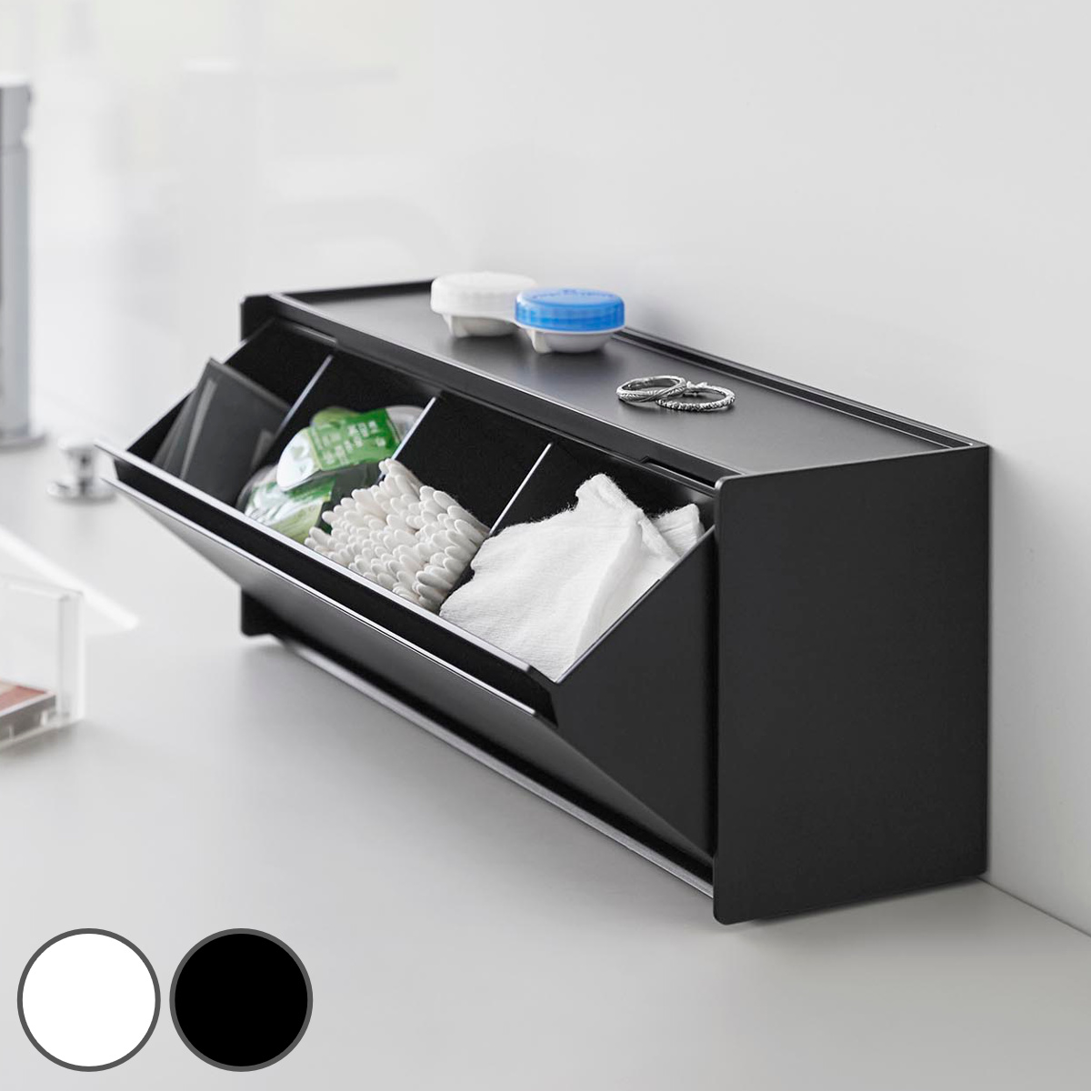 テラタイトパワープレート【業務用】収納ケース付き tower 山崎実業 ウォール洗面収納ケース タワー 石こうボード壁対応
