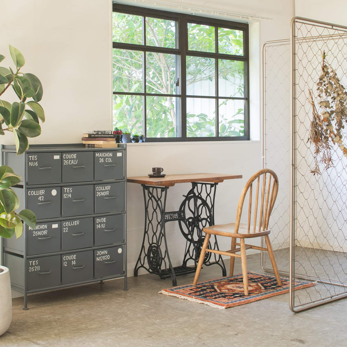 スチールチェスト 縦型 幅85cm 引出し12杯 インダストリアル 完成品