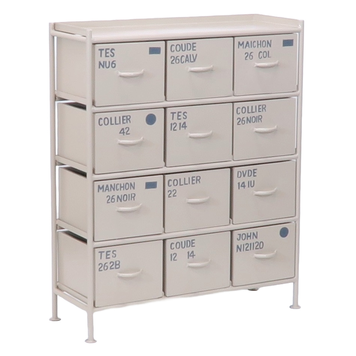 スチールチェスト 縦型 幅85cm 引出し12杯 インダストリアル 完成品