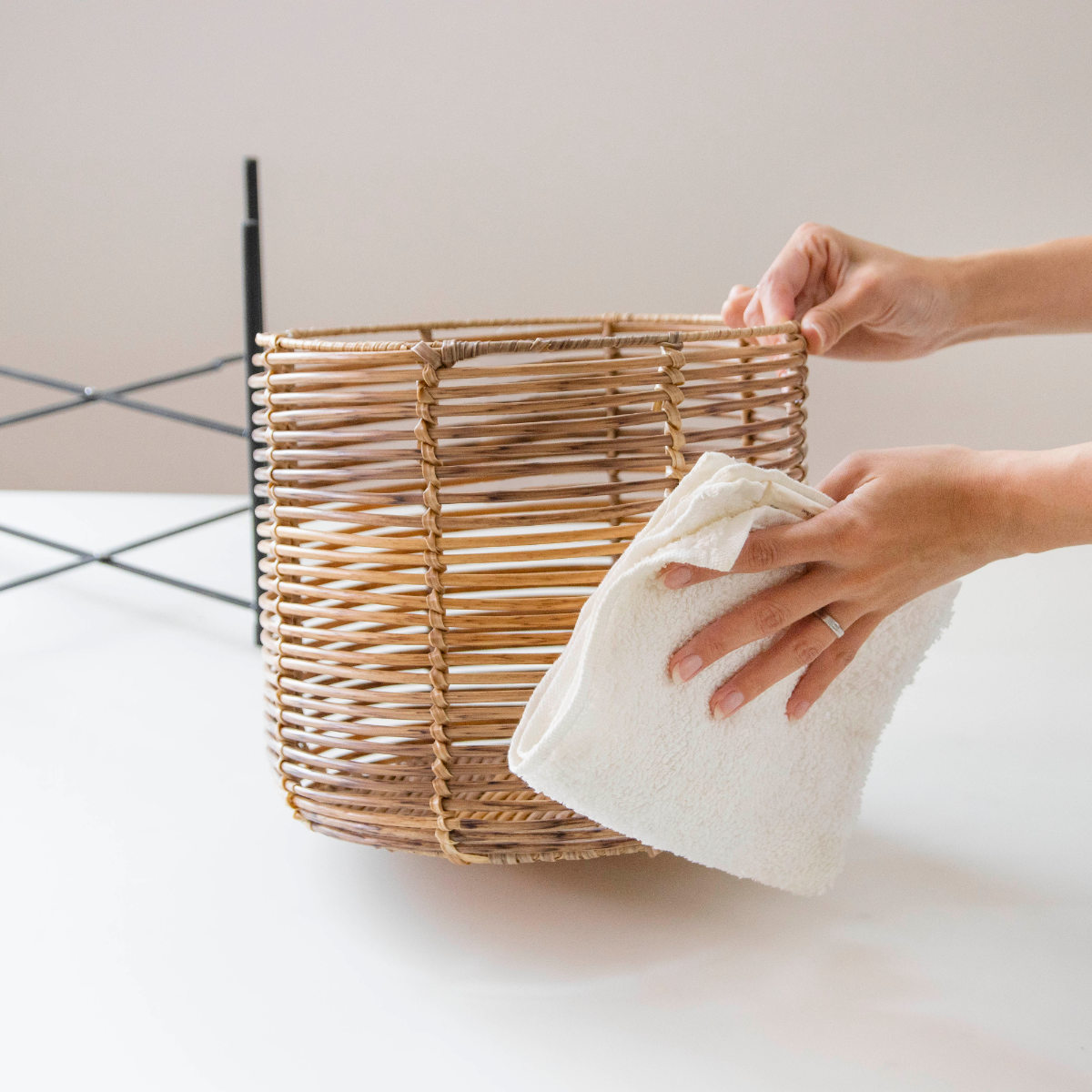 鉢カバー トーク ラウタ フェイクPEPP スタンド付きバスケットラウンド