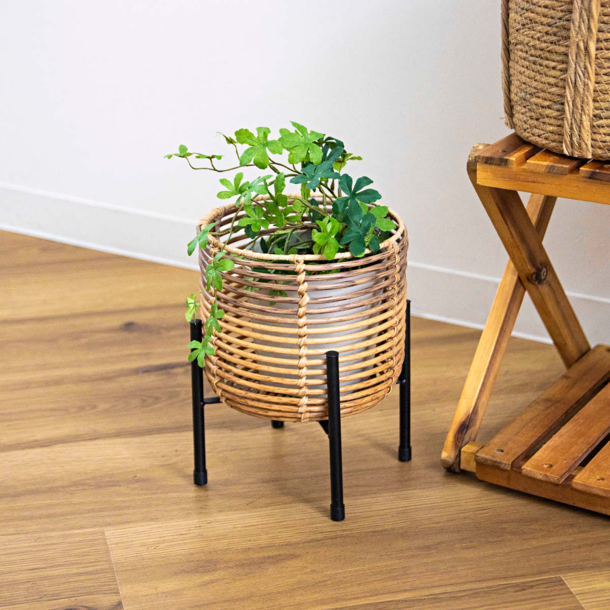 鉢カバー トーク ラウタ フェイクPEPP スタンド付きバスケットラウンド