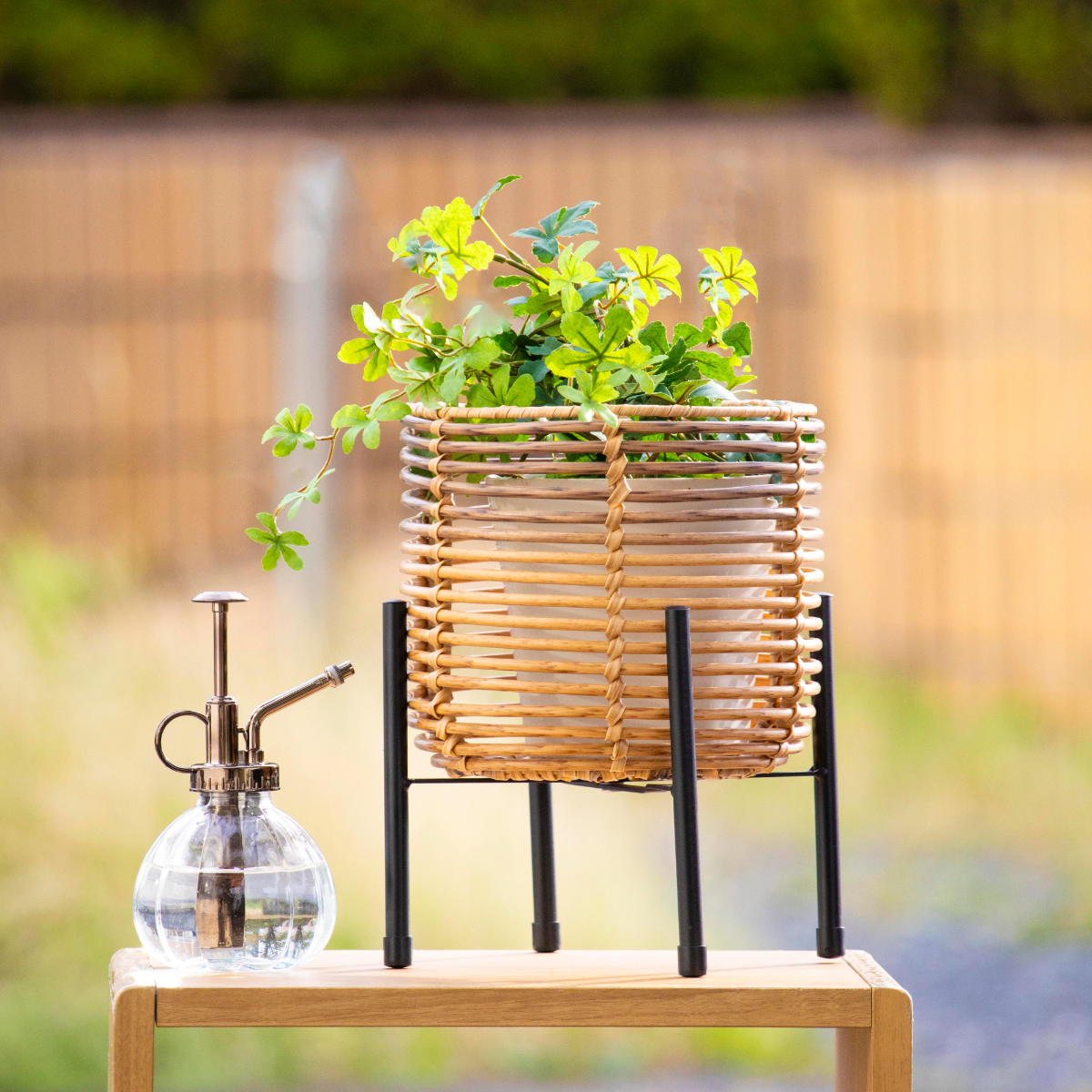 鉢カバー トーク ラウタ フェイクPEPP スタンド付きバスケットラウンド