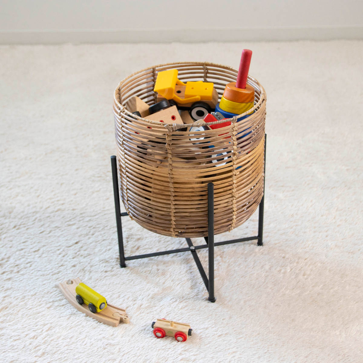 鉢カバー トーク ラウタ フェイクPEPP スタンド付きバスケットラウンド