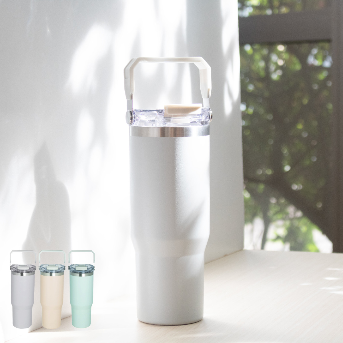 タンブラー 900ml ensemble ストロー付2WAYタンブラー 水筒