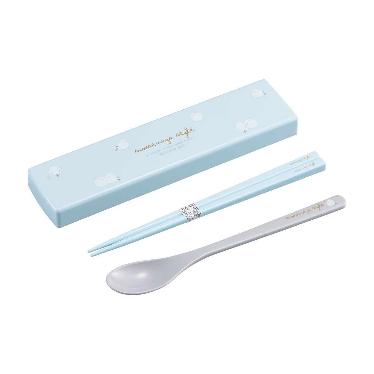銀製スプーンセット 青白エナメル OSK（オーエスケー） コンビセット シマエナガ 引フタコンビ 箸