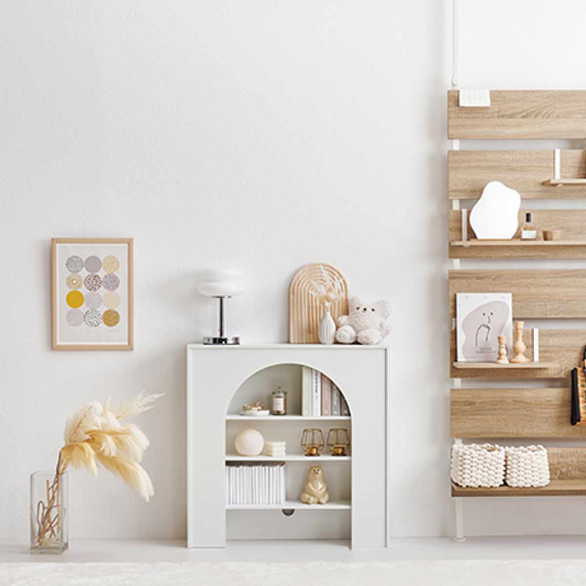 マントルピース 幅80cm 完成品 可動棚 （ オープンラック 棚 ラック