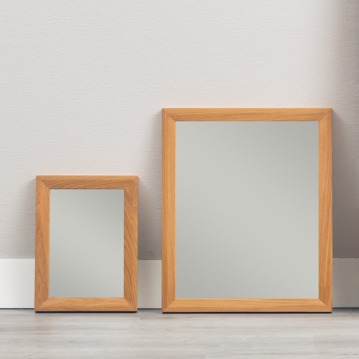 立てかけミラー 50×60cm フレア （ ミラー 鏡 ウォールミラー 立て掛け 天然木 ）の画像