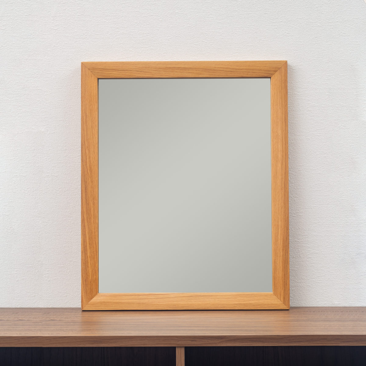 立てかけミラー 50×60cm フレア （ ミラー 鏡 ウォールミラー 立て掛け 天然木 ）の画像