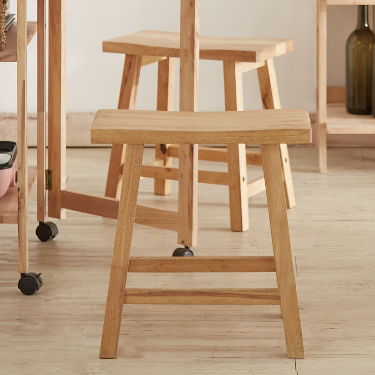 スツール 高さ45cm 木製 NATURAL SIGNATURE （ 木製スツール チェア