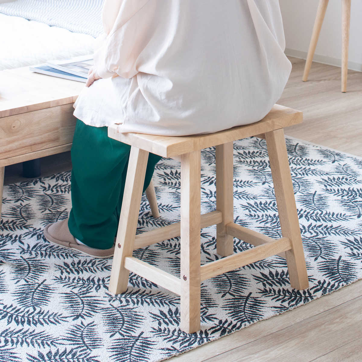 スツール 高さ45cm 木製 NATURAL SIGNATURE （ 木製スツール チェア