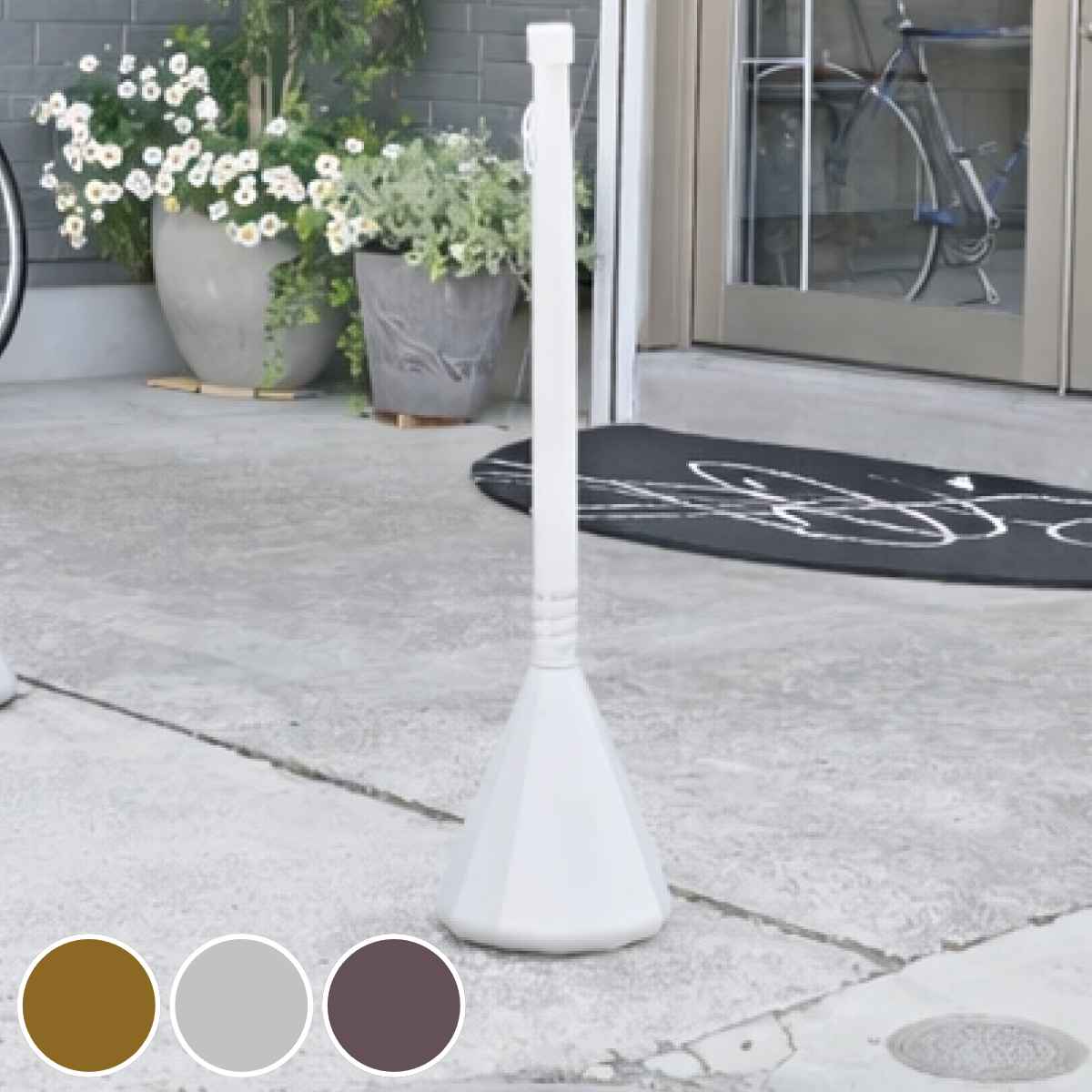 駐車場スタンド スマートチェーンポール 反射シート巻き （ チェーンポール プラスチック製 ガイドポール ポールスタンド ）