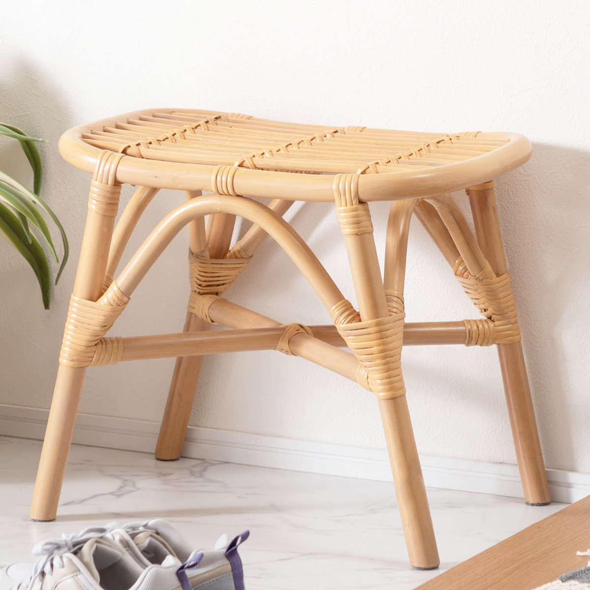東谷 籐 スツール 座面高36cm 天然木 （ ベンチ 籐家具 ラタン イス