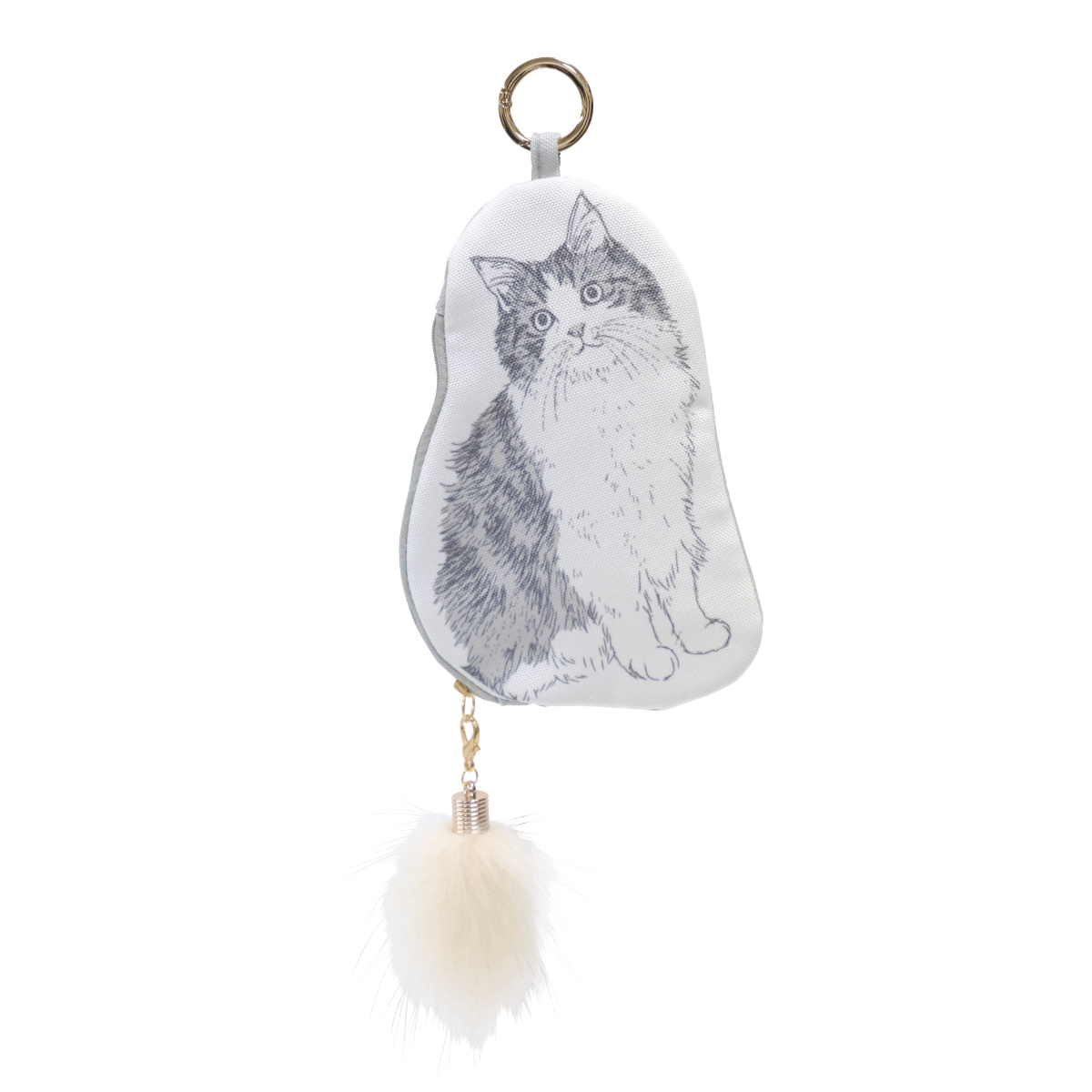 Ｉ3 デニムリメイク カラビナつき ポーチ ♡ ねこ cat I3 デニムリメイク カラビナつき ポーチ ♡ ねこ cat I3 デニム