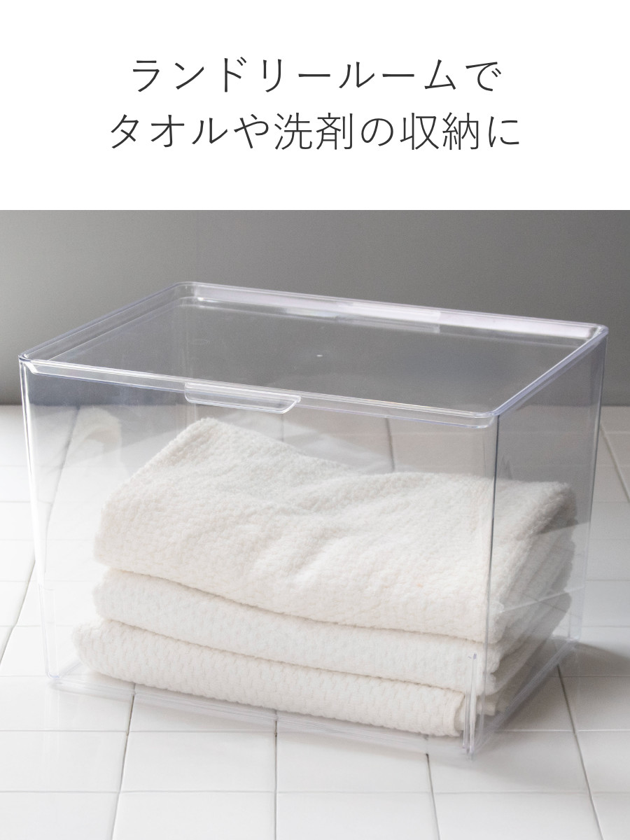 SANKA 収納ボックス スケルトンボックス L クリア 3個セット 幅35×奥行
