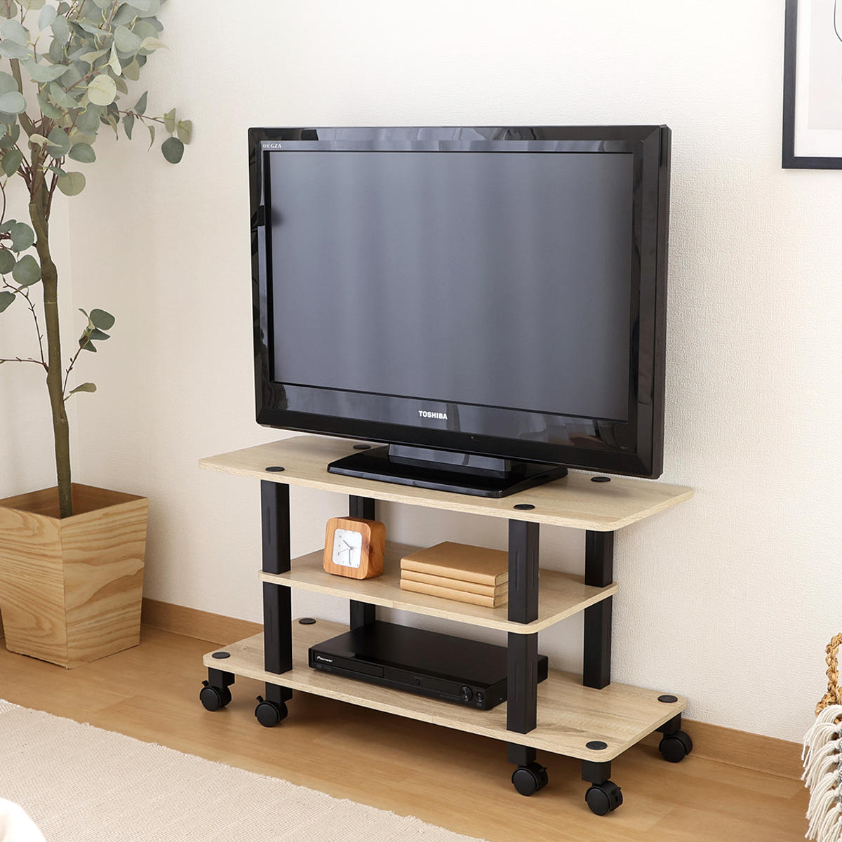 不二貿易（Fuji Boeki） テレビ台 幅80cm 工具不要 キャスター付 FIT