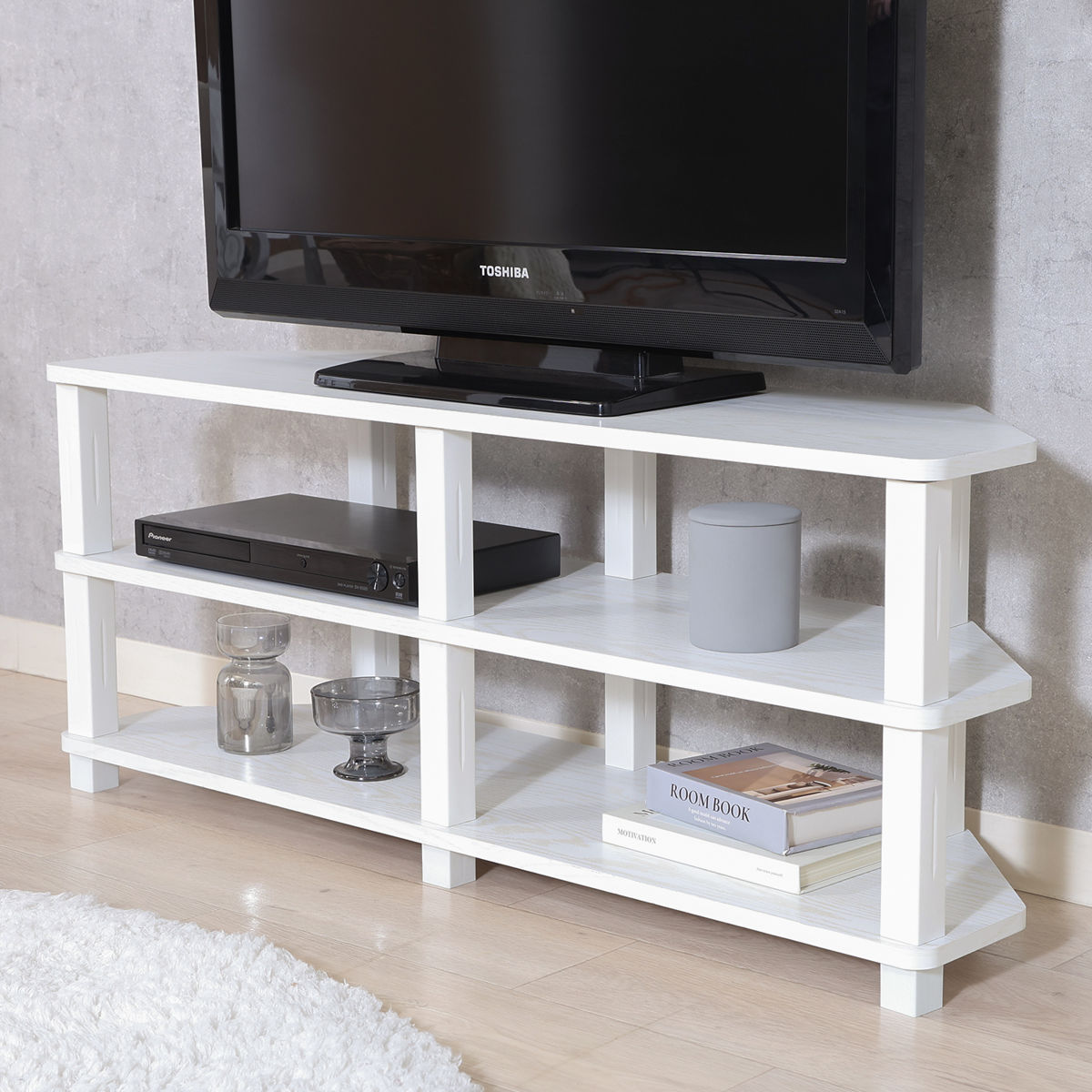 不二貿易（Fuji Boeki） コーナーテレビ台 幅100cm 工具不要 FIT （ TV