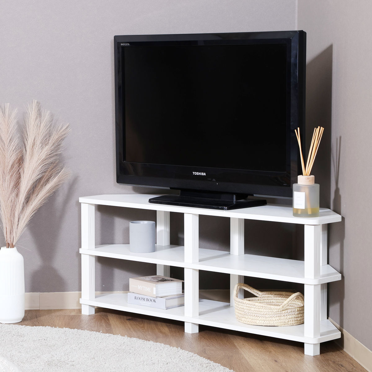 不二貿易（Fuji Boeki） コーナーテレビ台 幅100cm 工具不要 FIT （ TV