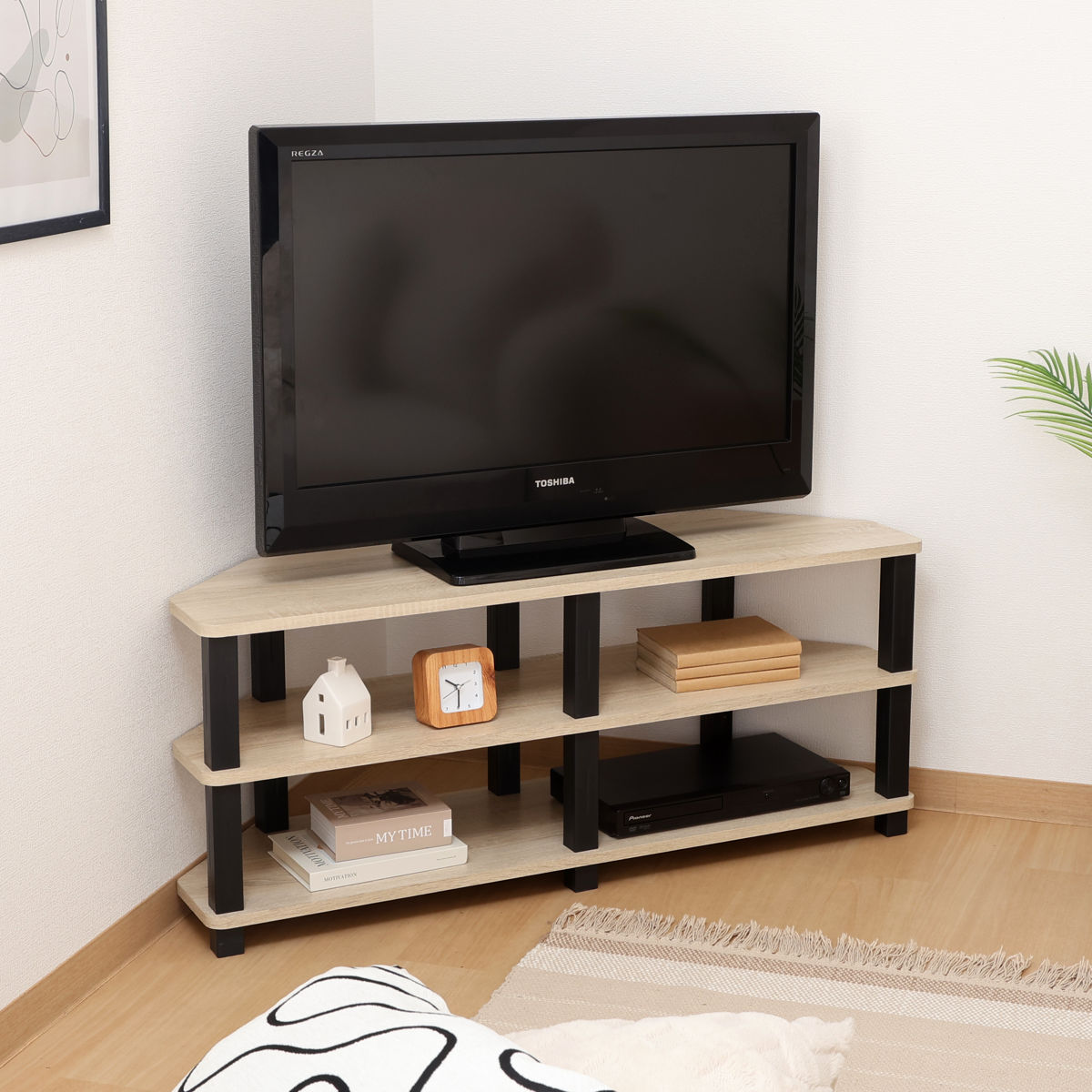 不二貿易（Fuji Boeki） コーナーテレビ台 幅100cm 工具不要 FIT （ TV