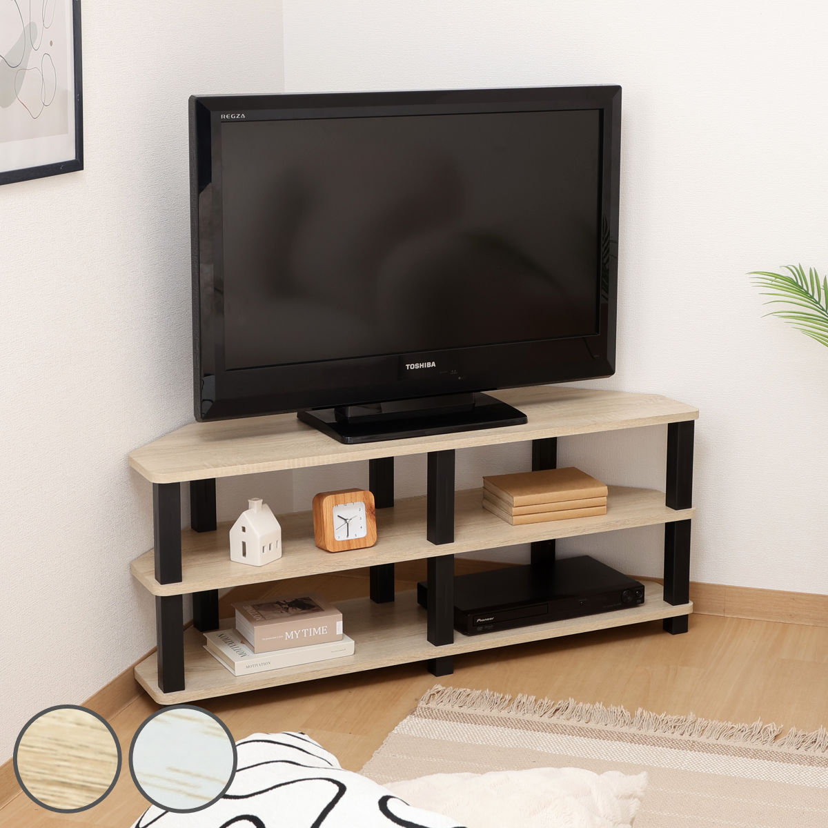 不二貿易（Fuji Boeki） コーナーテレビ台 幅100cm 工具不要 FIT （ TV