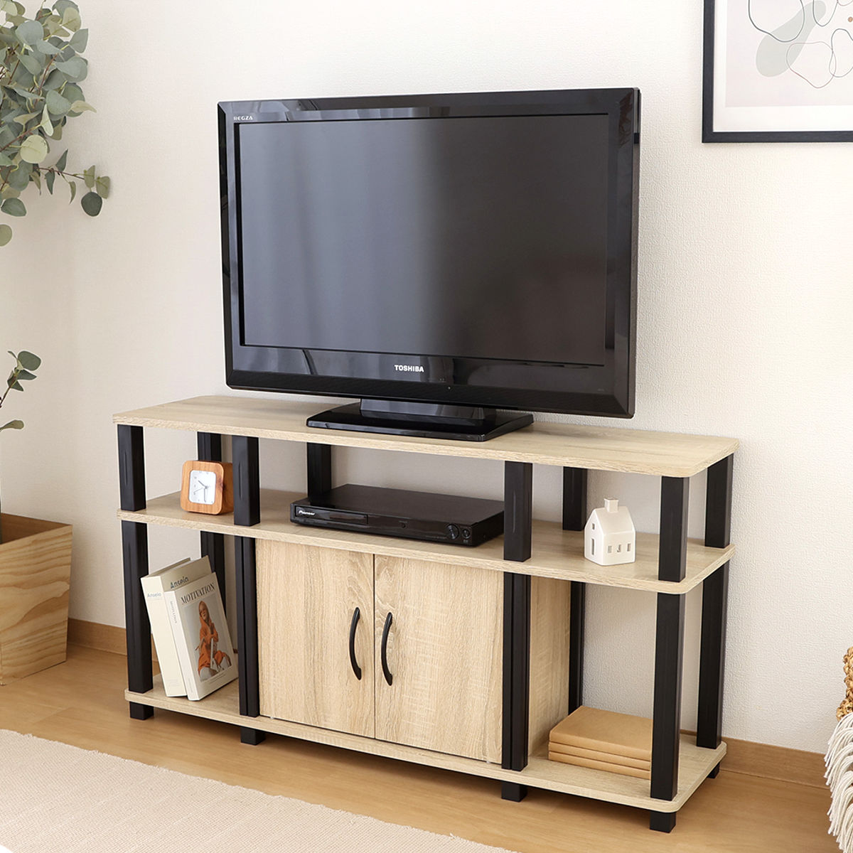 不二貿易（Fuji Boeki） テレビ台 幅110cm 扉付き 簡単組立 FIT （ TV