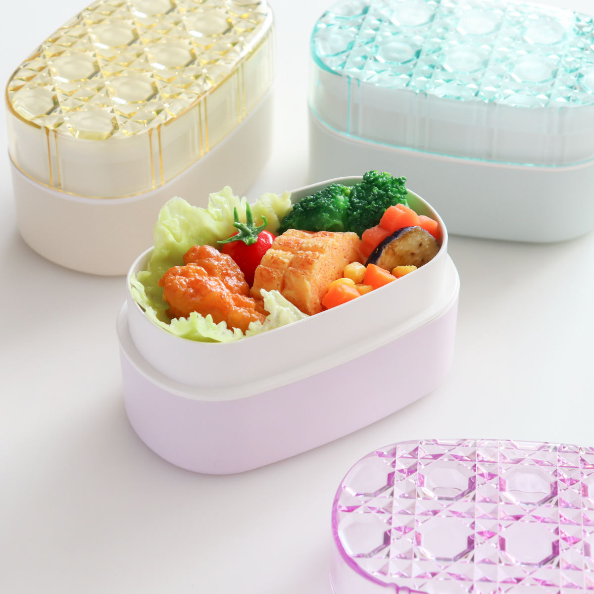 弁当箱 580ml 2段 ジュエリアント オーバルランチ TAKENAKA （ レンジ