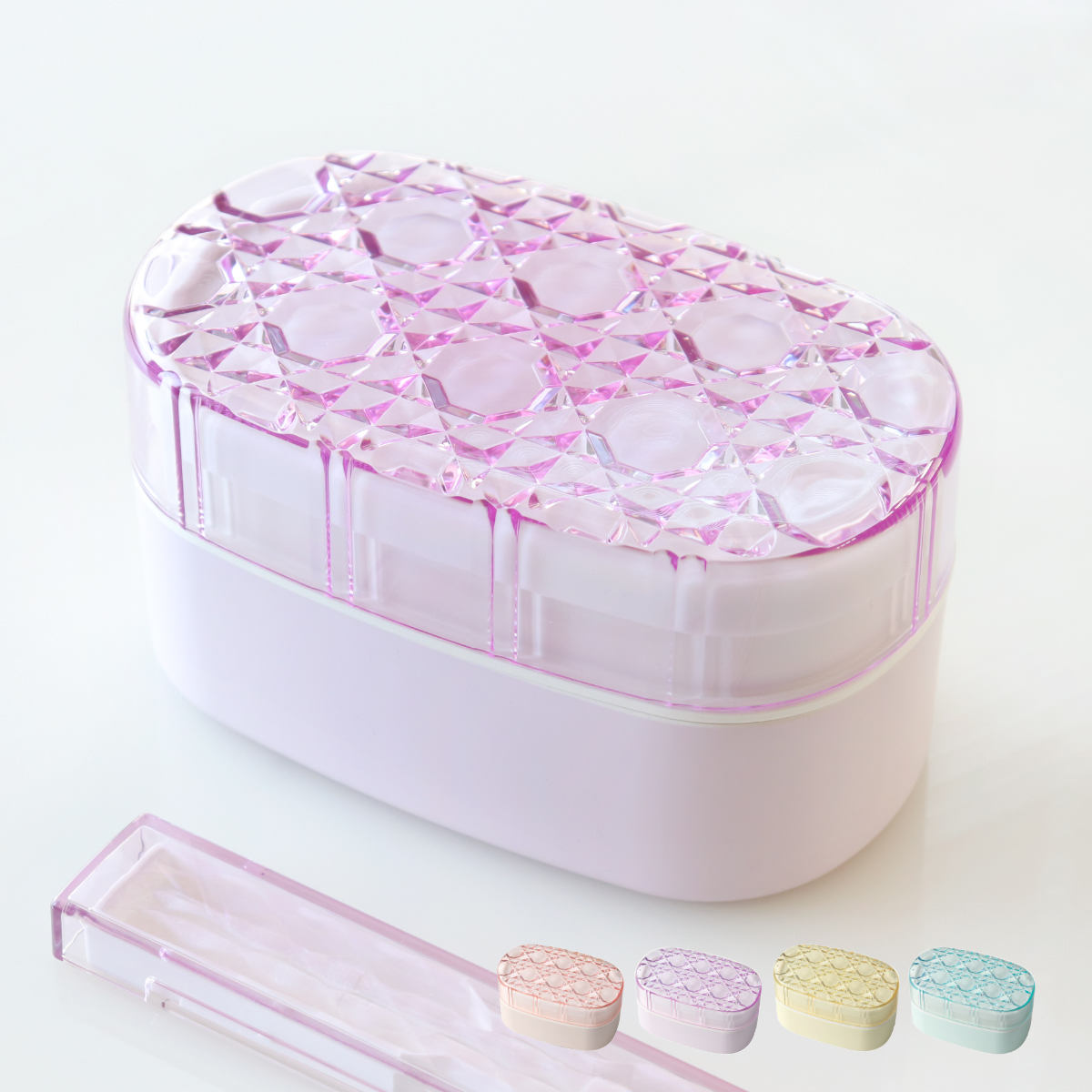 弁当箱 580ml 2段 ジュエリアント オーバルランチ TAKENAKA （ レンジ