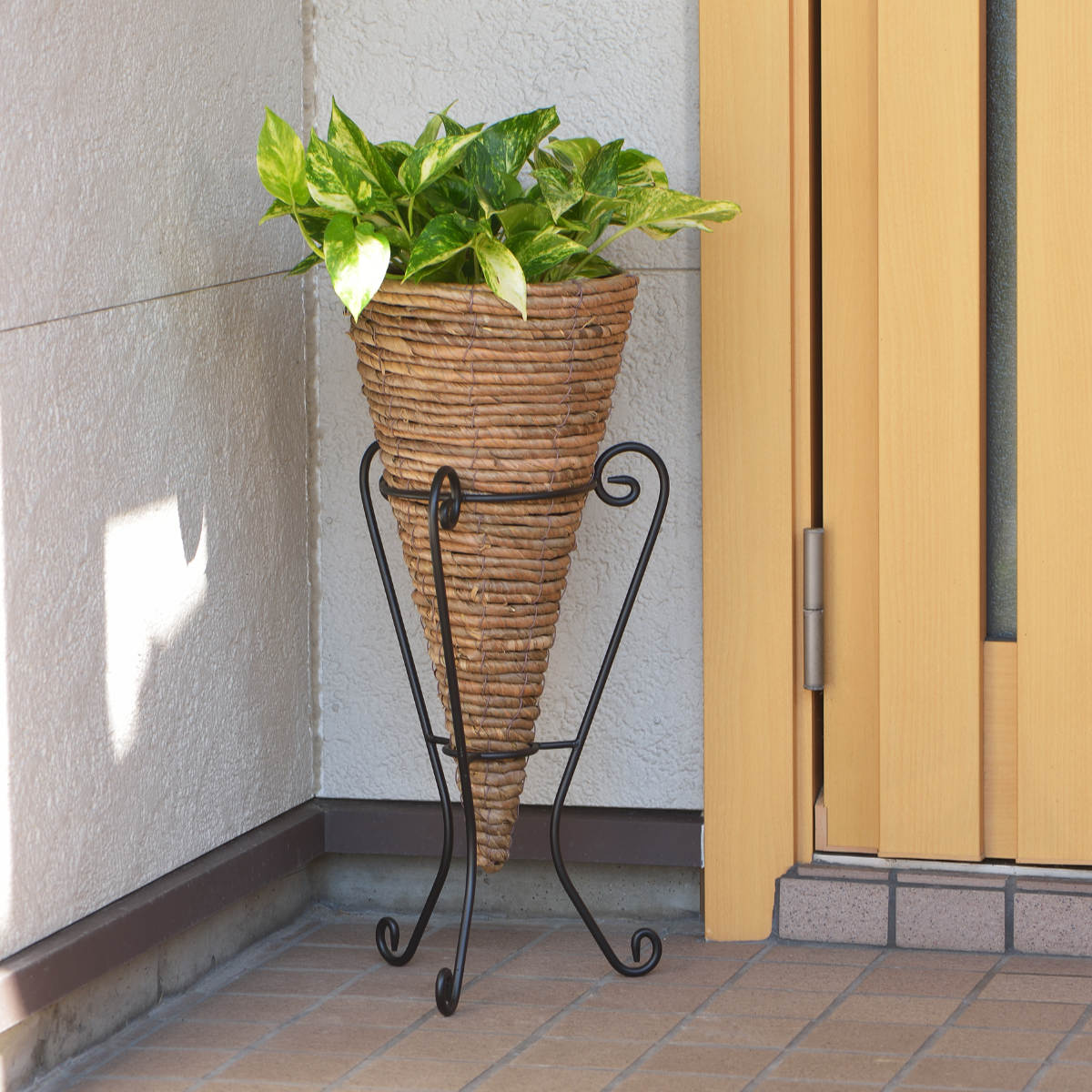 フラワースタンド 心春 ナチュラポットスタンド 中 （ 植木鉢 プランター スタンド ガーデニング用品 花台 鉢置き プランターカバー プランツカバー ）