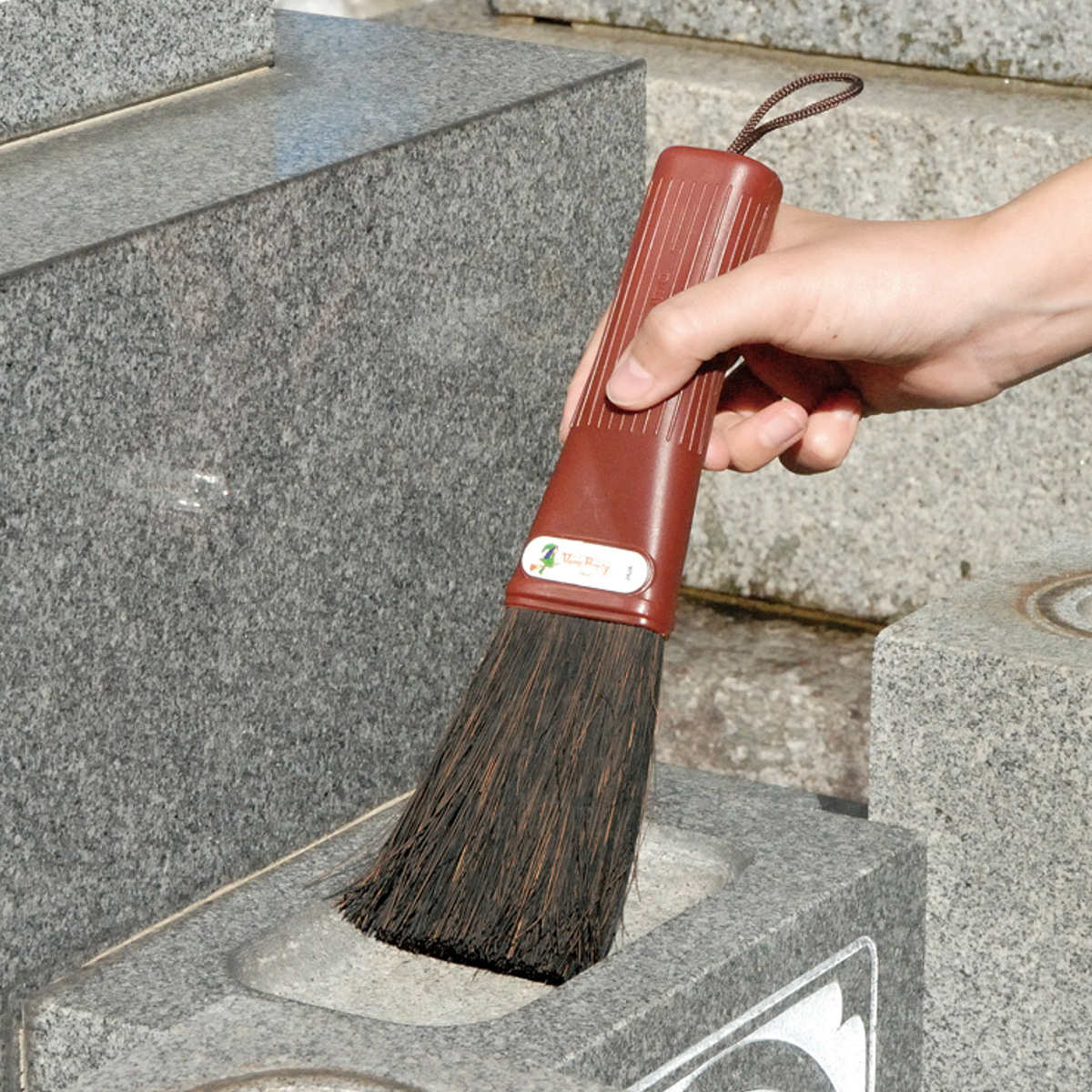 小さなほうき 墓石用 お墓 掃除 お墓参り用品 （ ミニほうき ヒタムファイバー 墓掃除 小さい ほうき ハンディ ）