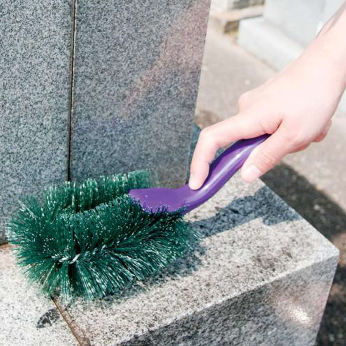 お墓洗い 墓石用 角洗い ブラシ （ 墓石用ブラシ 清掃ブラシ 掃除用品 隙間 角 カド 墓石 掃除 お手入れ ）