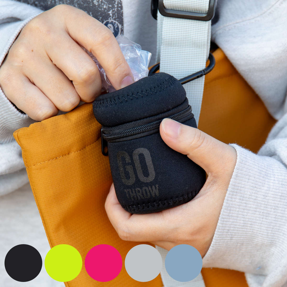 携帯ゴミ箱 GO THROW 携帯ゴミ入れ ポッシュ （ 持ち運び 携帯用 ゴミ箱 ゴミ入れ 小物入れ ミニポーチ ケース レジャー ）